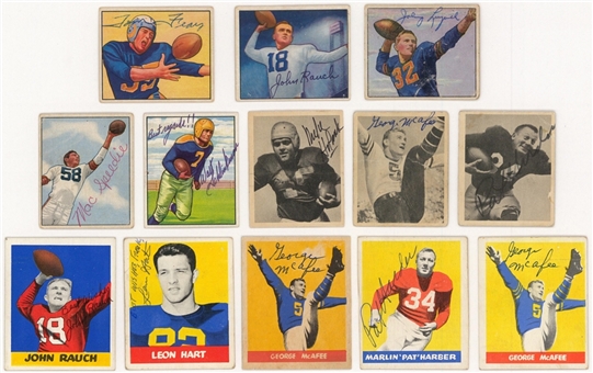 1948-50 Bowman and Leaf Football Card Collection of (25) with (13) Signed Examples (JSA)